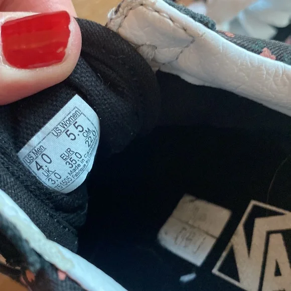 VANS black/floral suede/canvas Men 4/Women 5.5 - Picture 10 of 12